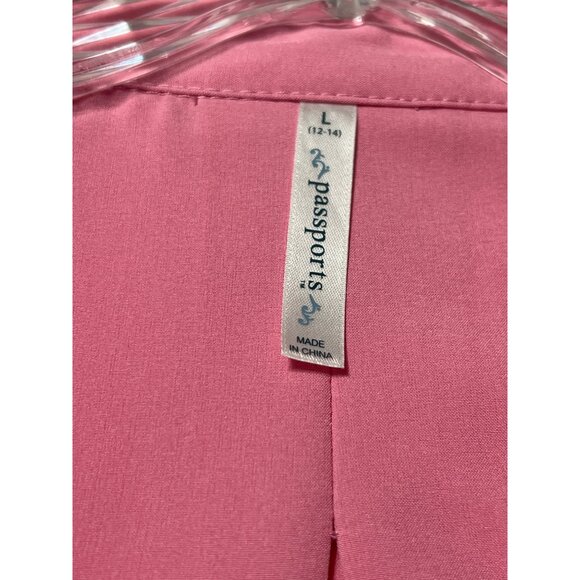 Passports Pink Button Down Shirt Modal Size L - Picture 5 of 6